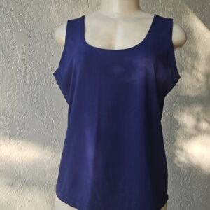 Chico's Scoop Neck Microfiber Tank Top in Sapphire Blue